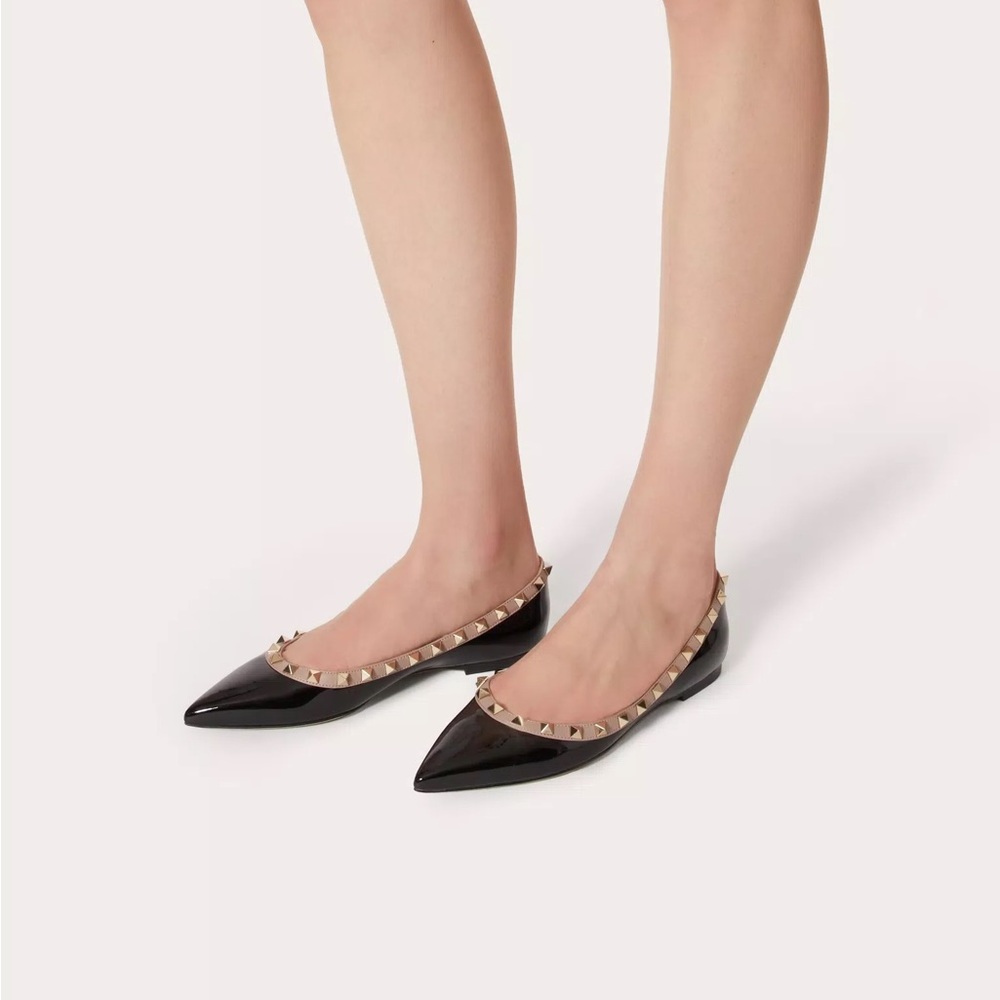 Valentino Patent Rockstud Ballet Flat